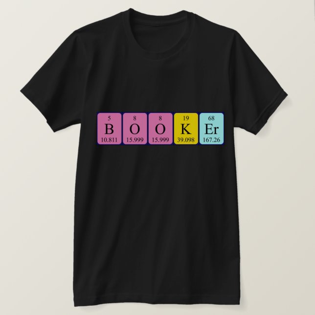 Booker periodic table name shirt (Design Front)