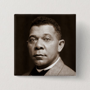 Booker T Washington, African American Civil Rights 15 Cm Square Badge