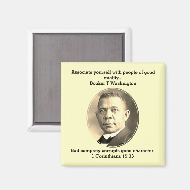 BOOKER T WASHINGTON Black History Quote Scripture Magnet (Front/Back)