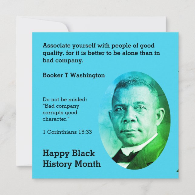 BOOKER T WASHINGTON Motivational Scripture Quote (Front)
