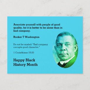 BOOKER T WASHINGTON Motivational Scripture Quote Postcard