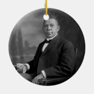 Booker T. Washington Portrait by Harris & Ewing Ceramic Tree Decoration