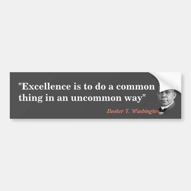 Booker T. Washington Quote On Excellence Bumper Sticker (Front)