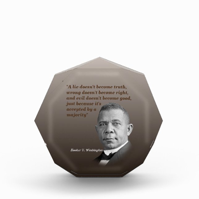 Booker T. Washington Quote On Truth, Right, Good Photo Block (Front)