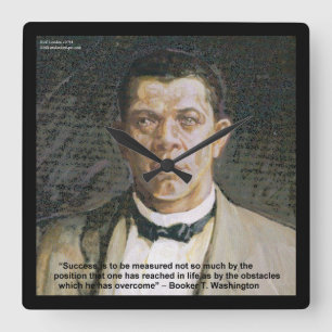 Booker T Washington & Success Quote Wall Clock