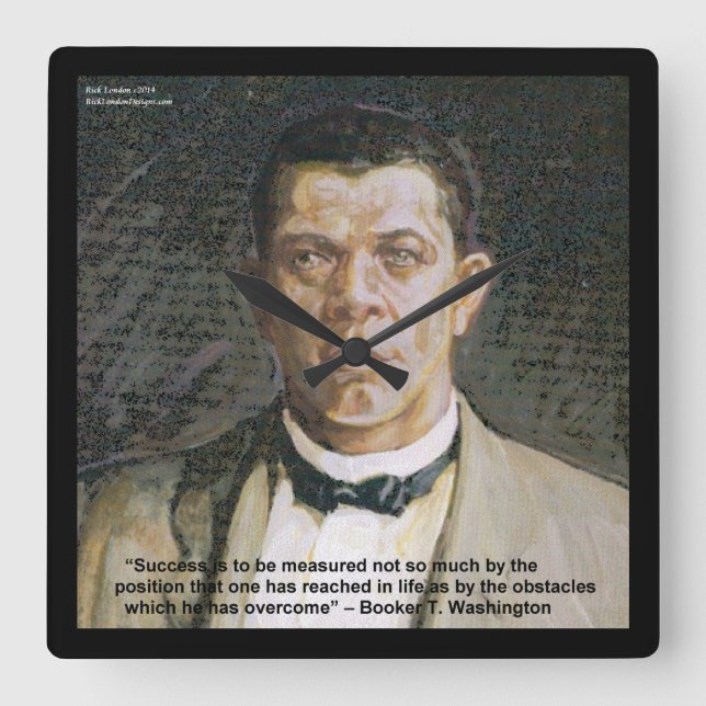 Booker T Washington & Success Quote Wall Clock (Front)