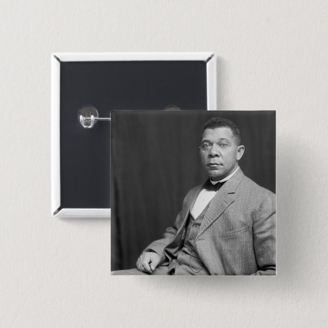 Booker Taliaferro Washington: Black Educator 15 Cm Square Badge (Front & Back)