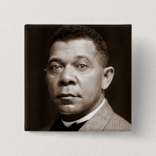 Booker Washington: African American Educator 15 Cm Square Badge