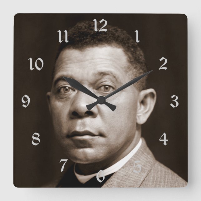 Booker Washington: African American Educator Square Wall Clock (Front)