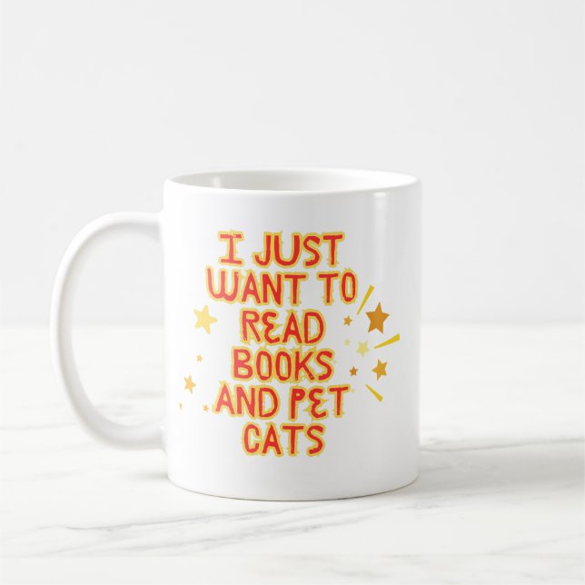 Bookful cat quote Mug (Left)