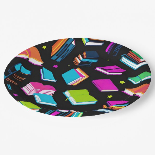 Booking It Colourful Paper Plate (Angled)