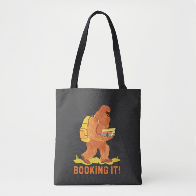 Booking it! Sasquatch book lover Tote Bag (Front)