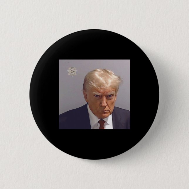 Booking Photo Of Donald Trump  6 Cm Round Badge (Front)