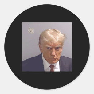 Booking Photo Of Donald Trump Classic Round Sticker