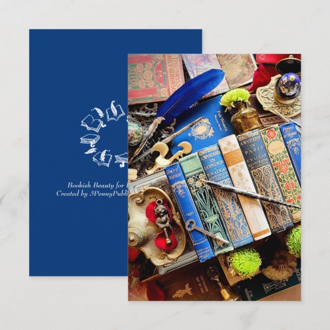 Bookish Beauty for Bibliophiles Thank You Card (Front/Back)