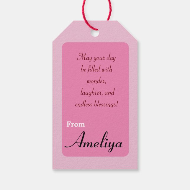 Bookish Birthday Wishes  Gift Tags (Back)