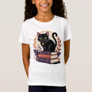 Bookish Black Cat – Kids' T-Shirt