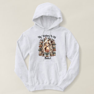 Bookish Bliss: Girl Amidst Books Hoodie