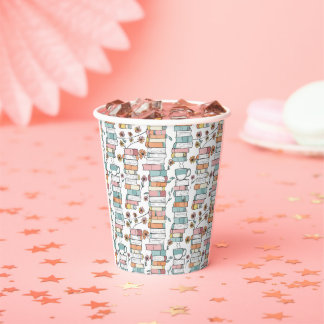 Bookish Books Pastel Pink Coffee Mug Paper Cups