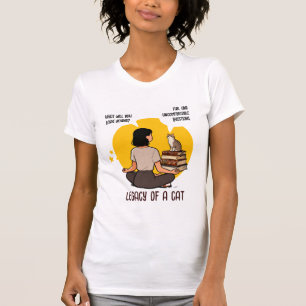 Bookish Cat Lover Intellectual Humour Quote Art T-Shirt