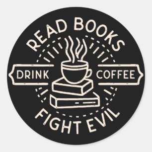 Bookish christian girl coffee book lover quotes classic round sticker