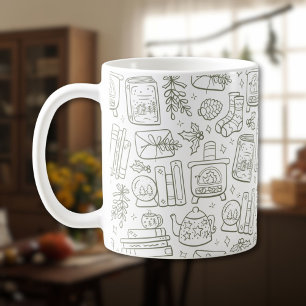 Bookish Christmas Book Lover Winter Cottagecore Coffee Mug