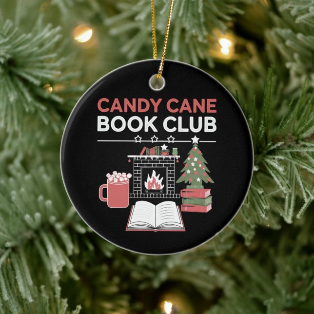 Bookish Christmas Candy Cane Book Club Bookish  Ceramic Tree Decoration (Tree)