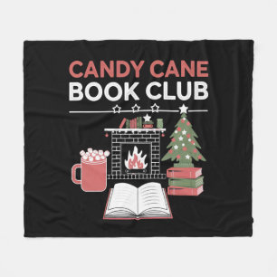 Bookish Christmas Candy Cane Book Club Bookish Fleece Blanket