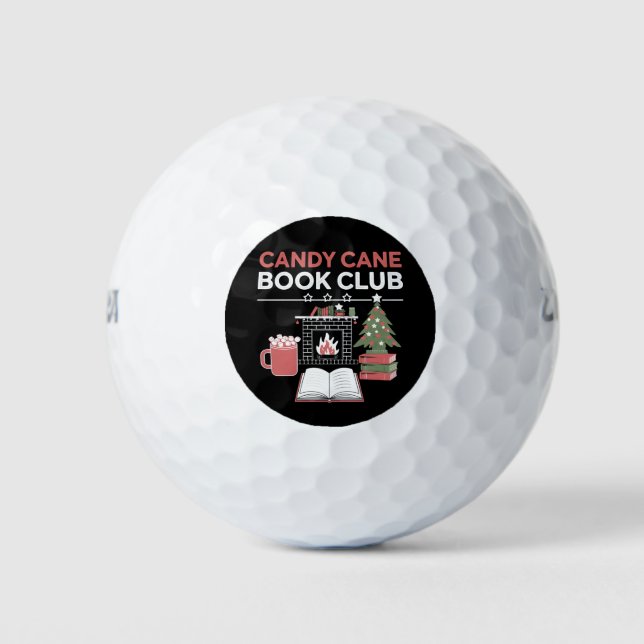 Bookish Christmas Candy Cane Book Club Bookish  Golf Balls (Front)