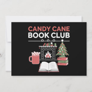 Bookish Christmas Candy Cane Book Club Bookish  Holiday Card
