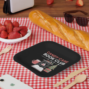 Bookish Christmas Candy Cane Book Club Bookish  Paper Plate