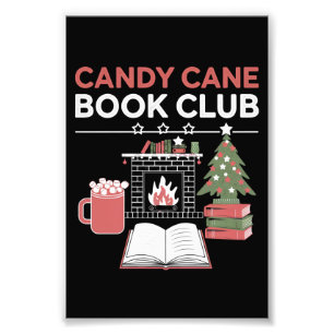 Bookish Christmas Candy Cane Book Club Bookish Photo Print