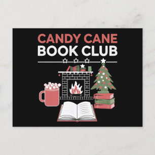 Bookish Christmas Candy Cane Book Club Bookish  Postcard