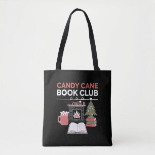 Bookish Christmas Candy Cane Book Club Bookish  Tote Bag