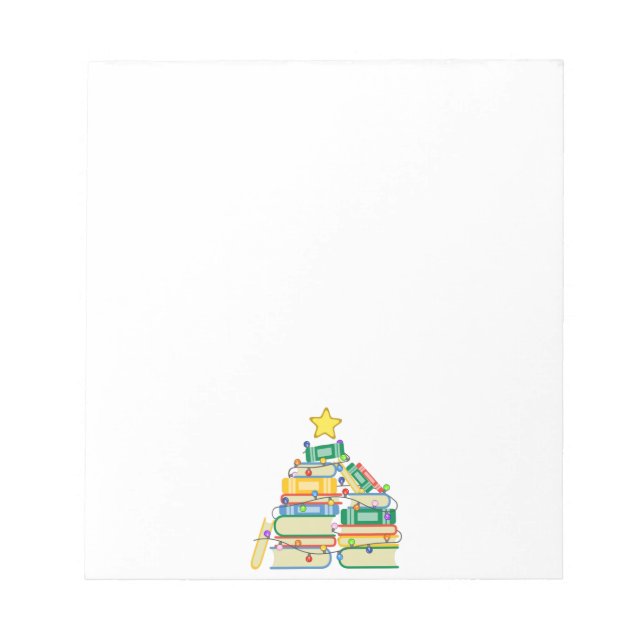 Bookish Christmas Tree II Notepad (Front)
