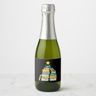 Bookish Christmas Tree II Sparkling Wine Label
