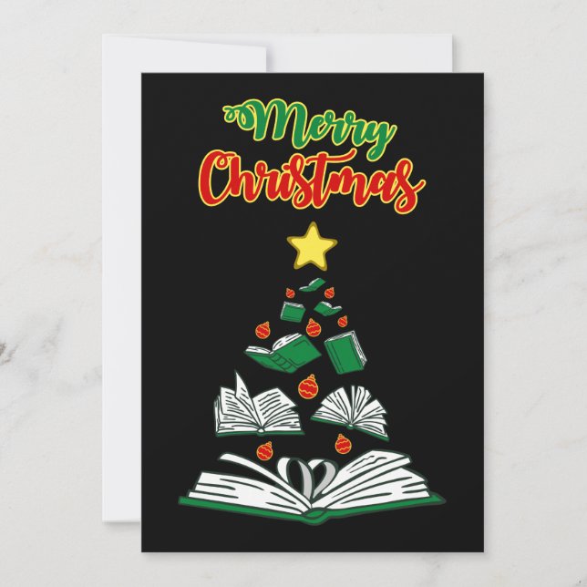Bookish Christmas Tree III Invitation (Front)