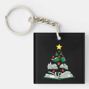 Bookish Christmas Tree III Key Ring