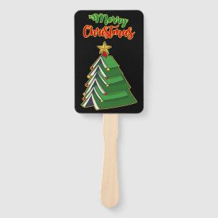 Bookish Christmas Tree IV Hand Fan