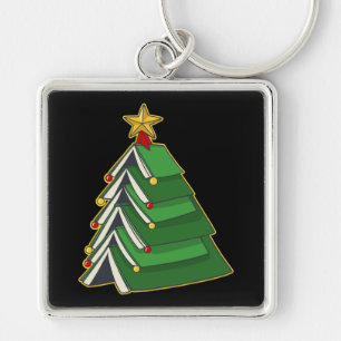 Bookish Christmas Tree IV Key Ring