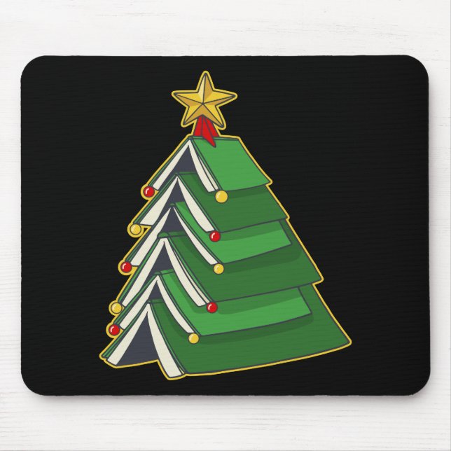 Bookish Christmas Tree IV Mouse Mat (Front)