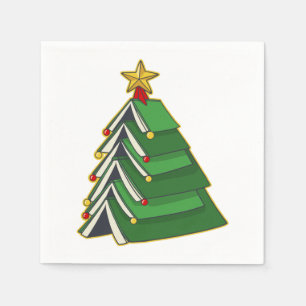 Bookish Christmas Tree IV Napkin