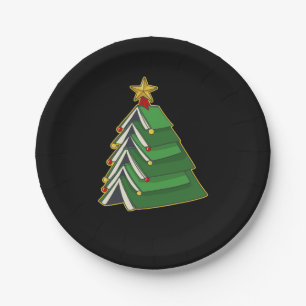 Bookish Christmas Tree IV Paper Plate