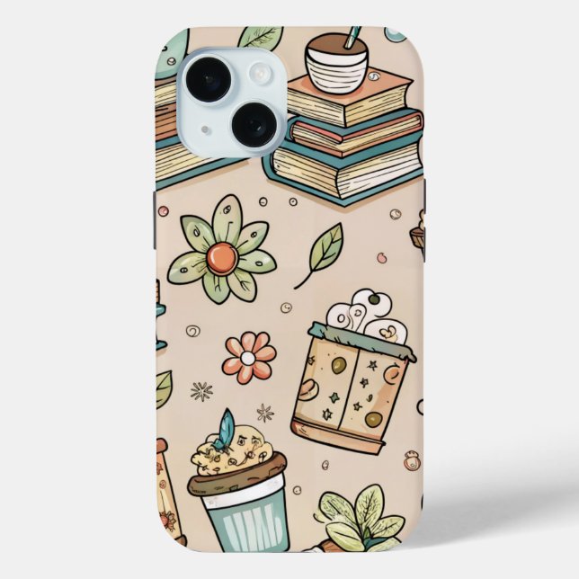 Bookish Coffee iPhone Case – Cozy Reader Aesthetic (Back)