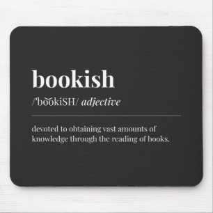 Bookish Definition Black Mouse Mat