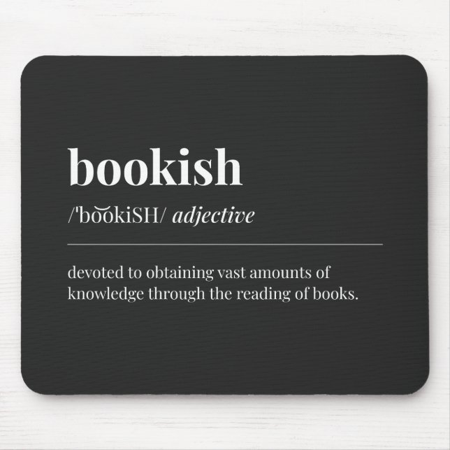 Bookish Definition Black Mouse Mat (Front)