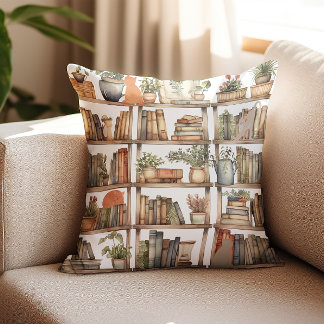 Bookish Felines: Cat Lover's Bookshelf Cushion