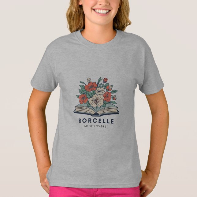 Bookish Floral Open Book T-Shirt (Front)