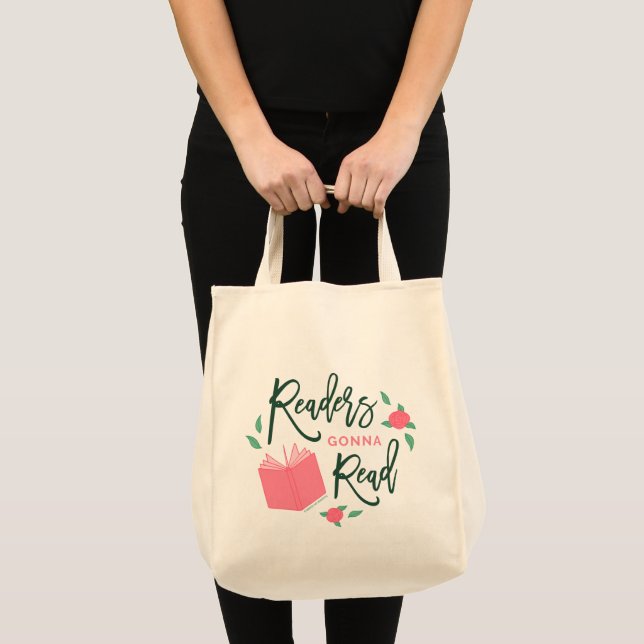 Bookish Floral Readers Gonna Read Tote Bag (Front (Product))