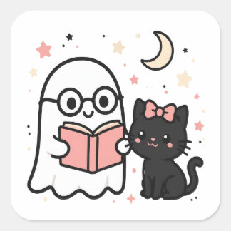 Bookish Ghost Halloween Sticker
